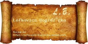 Lefkovics Boglárka névjegykártya